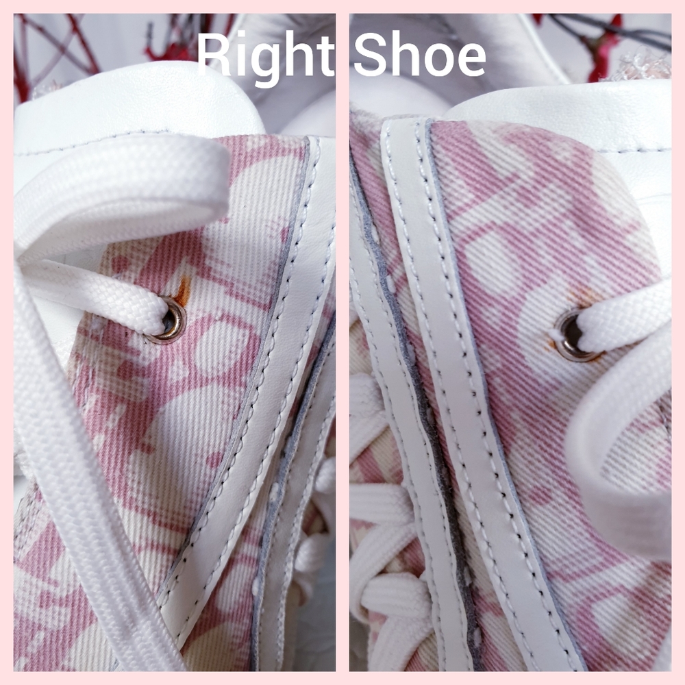 💯 Christian Dior White Pink Monogram Sneakers 🌟 - Picture 5 of 8